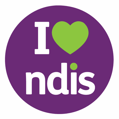 I love NDIS badge: registered NDIS provider
